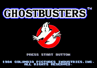 Ghostbusters title screen for Sega Genesis